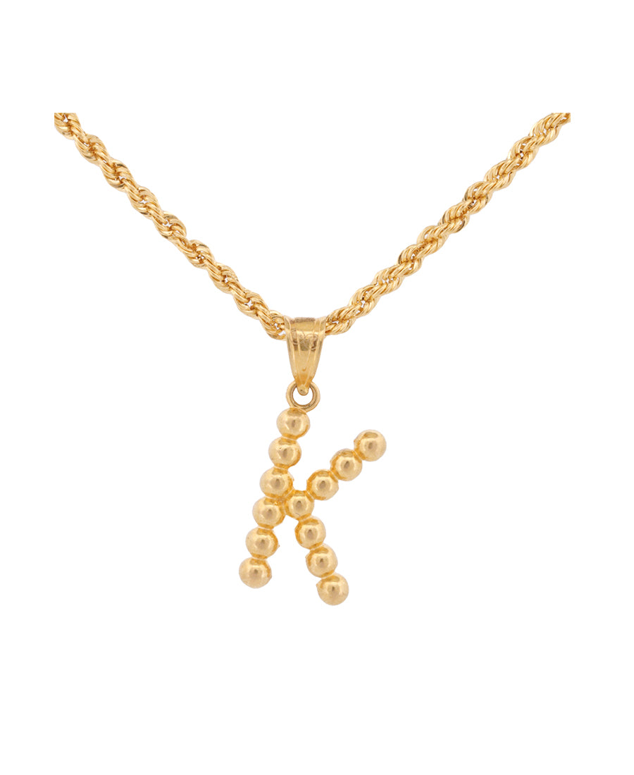 Gold Initial Pendant Necklace – Letter K, 1.06g | Bigeasy Jewellers